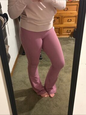 Lululemon High-Waist Mauve Yoga Flare Leggings